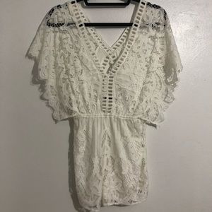 Shop Style White Lace Romper